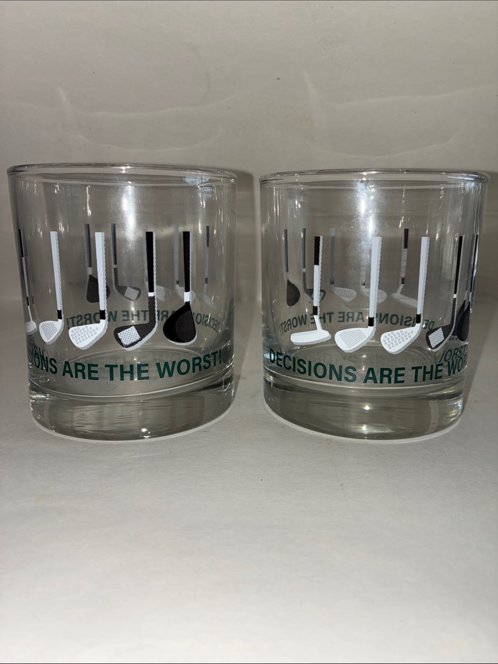 NWT Cristar Low Ball Glasses Golf Themed